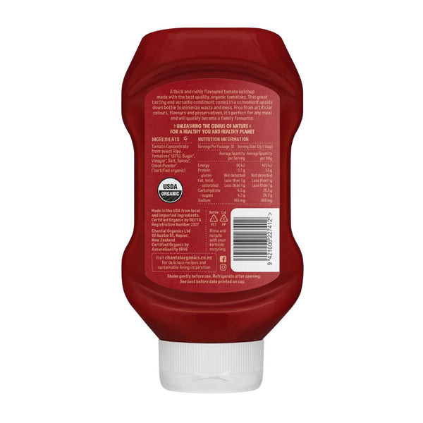 Chantal Organics Organic Tomato Ketchup Gluten Free Shop