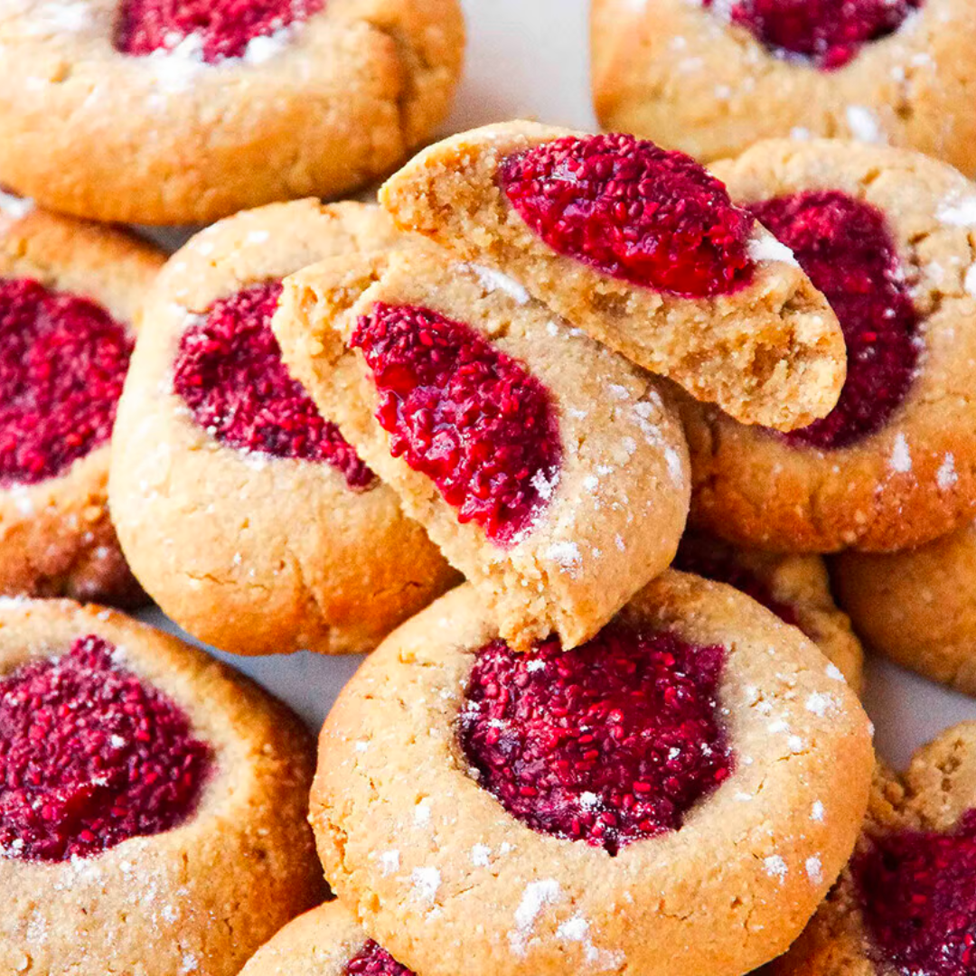 Chia Jam Thumbprint Cookies
