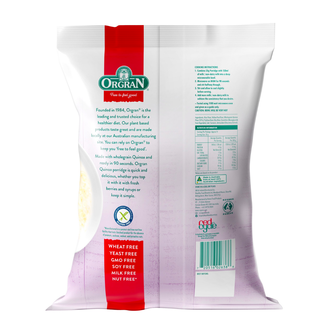 Orgran Brekki Quinoa Porridge - 500g