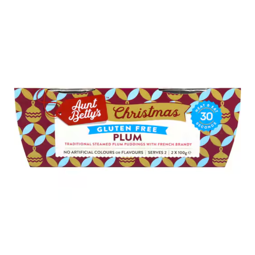 Aunt Bettys Christmas Pudding Traditional Plum Gluten Free 2 x 100g