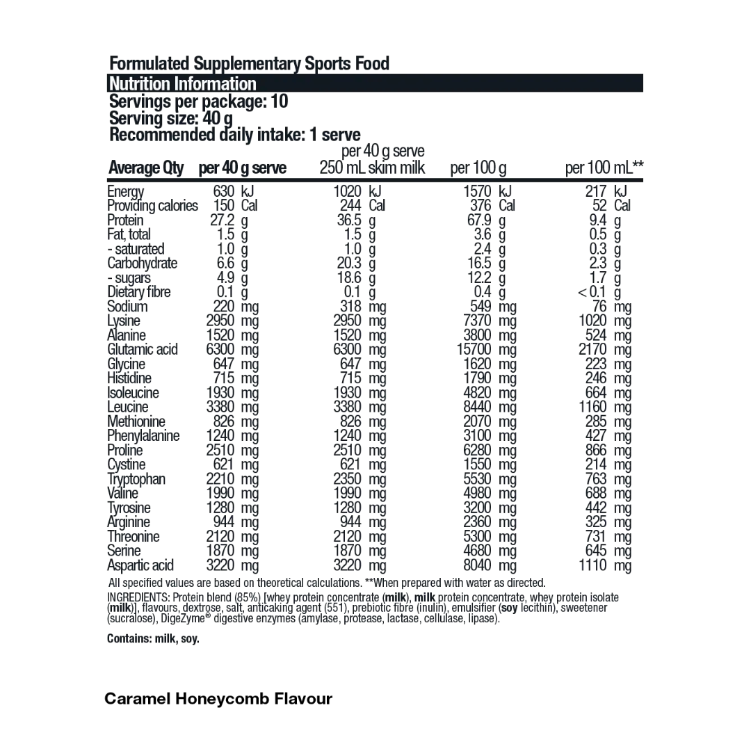 BSC Violet Crumble Protein Powder 700g (Chocolate Honeycomb)