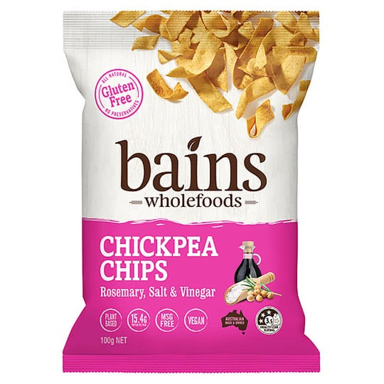 Bains Chickpea Chips Rosemary, Salt & Vinegar 100g