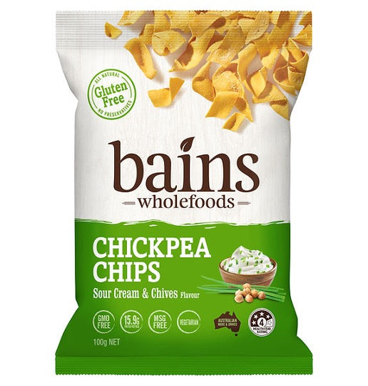 Bains Chickpea Chips Sour Cream & Chives 100g