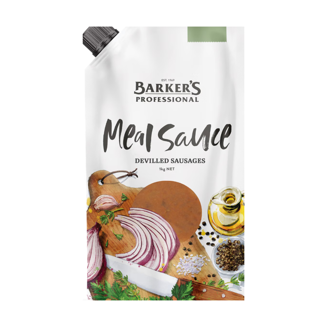 Barkers Meal Sauce Devilled Sausages 1kg