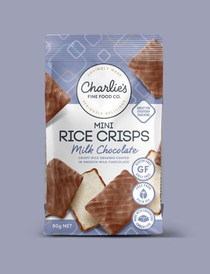 Charlies Fine Food Co Mini Rice Crisps Milk Chocolate 80g