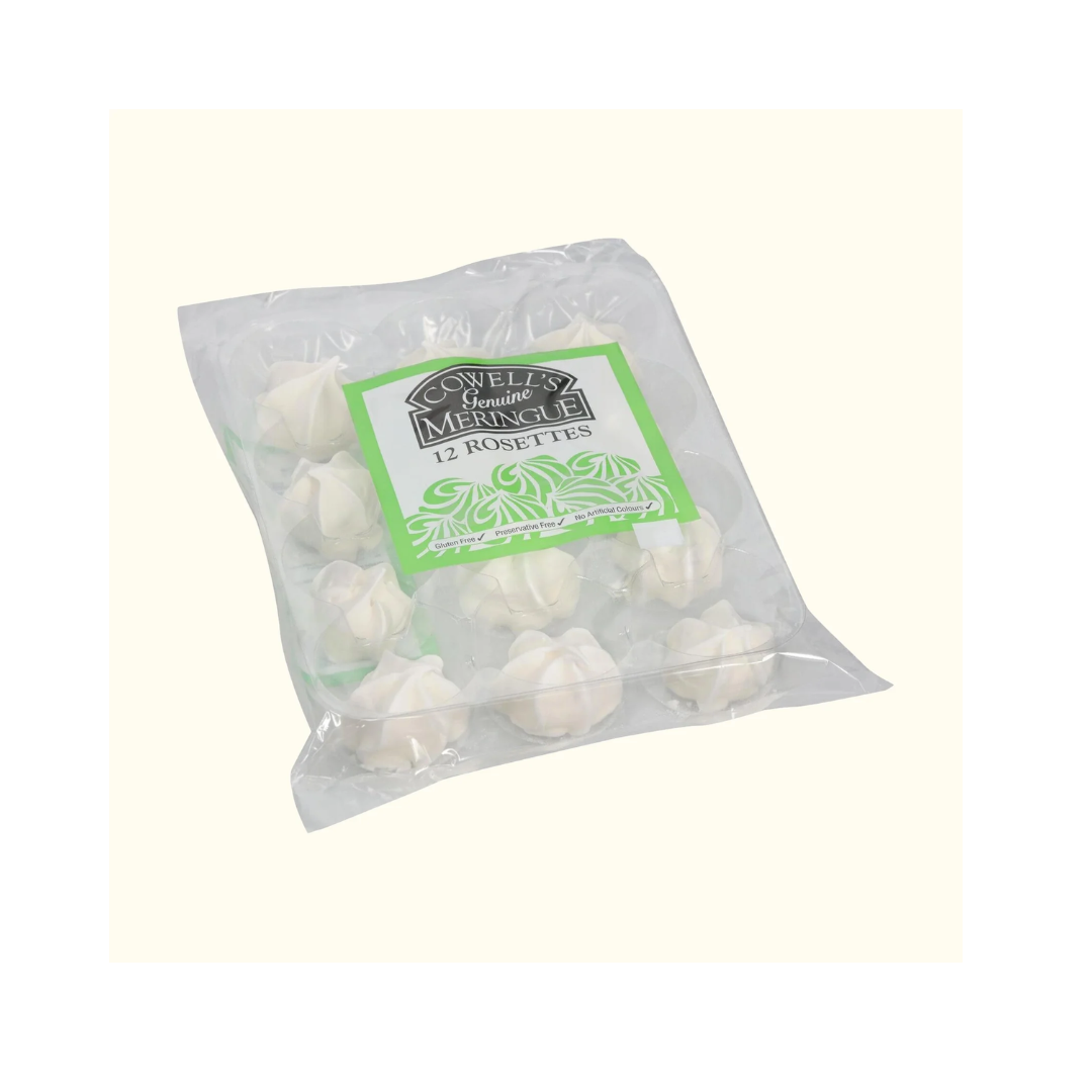 Cowells Meringue White Rosettes - 12 pack
