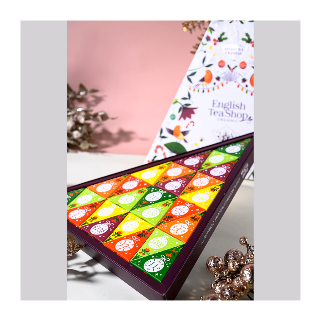 English Tea Shop Organic Advent Calendar Triangular White - 25 Pyramids