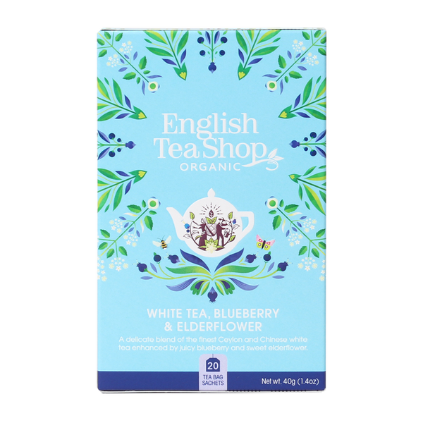 English Tea Shop Organic White Tea, Blueberry & Elderflower Teabags 20 ...
