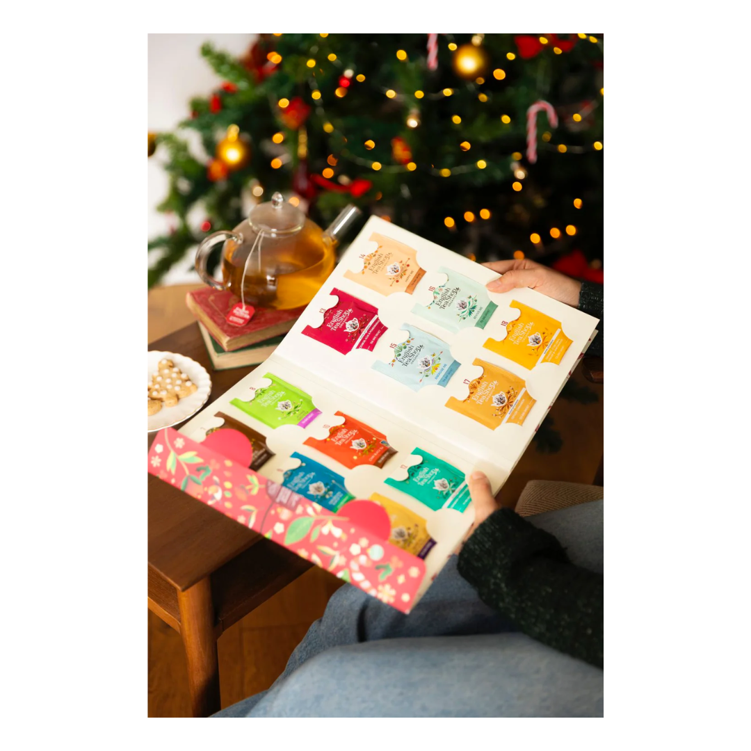 English Tea Shop Organic Advent Calendar - Sachet Book Red - 24 Tea Sachets
