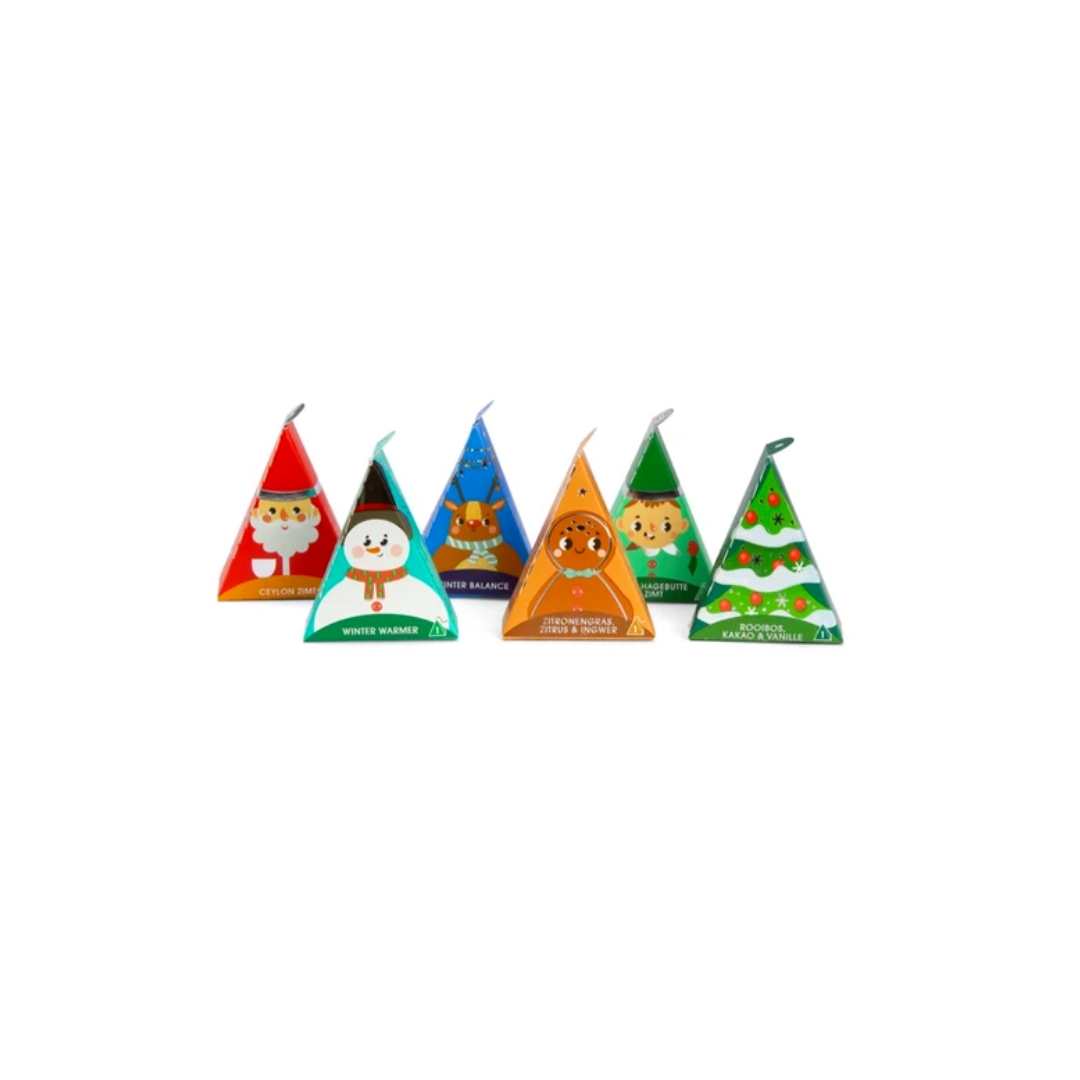 English Tea Shop Organic Christmas Red Santa Tea Collection 12 Pyramid Gift Pack
