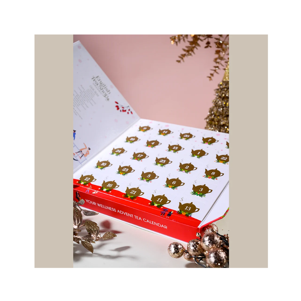 English Tea Shop Organic White Book Style Advent Calendar -  Your Wellness 25 Tea Sachets
