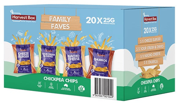 Harvest Box Family Faves Chickpea Chips 20x25g Assorted Flavours