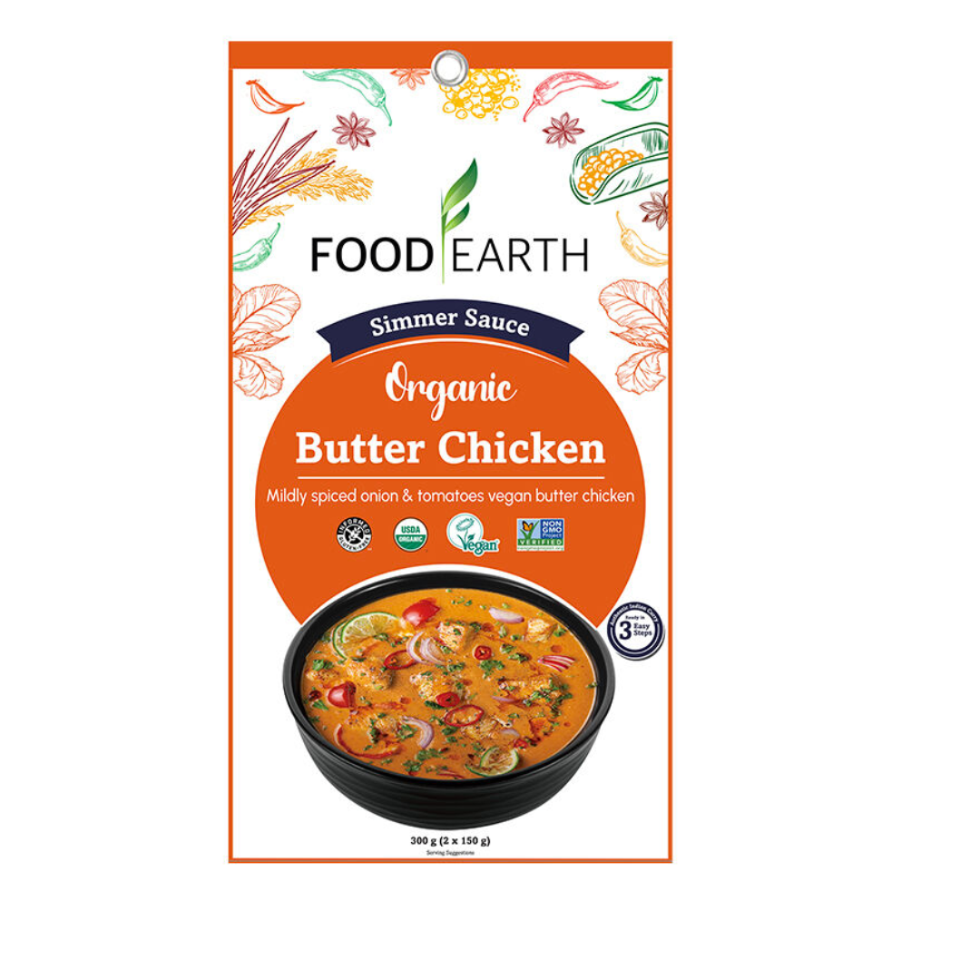 Food Earth Organic Simmer Sauce - Butter Chicken 300g (2x150g)