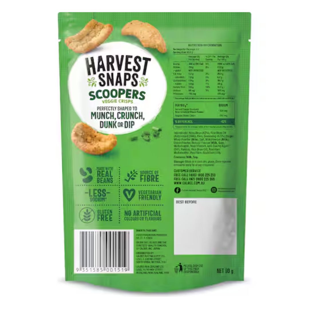 Harvest Snaps Scoopers Veggie Crips Sour Cream & Chives 90g
