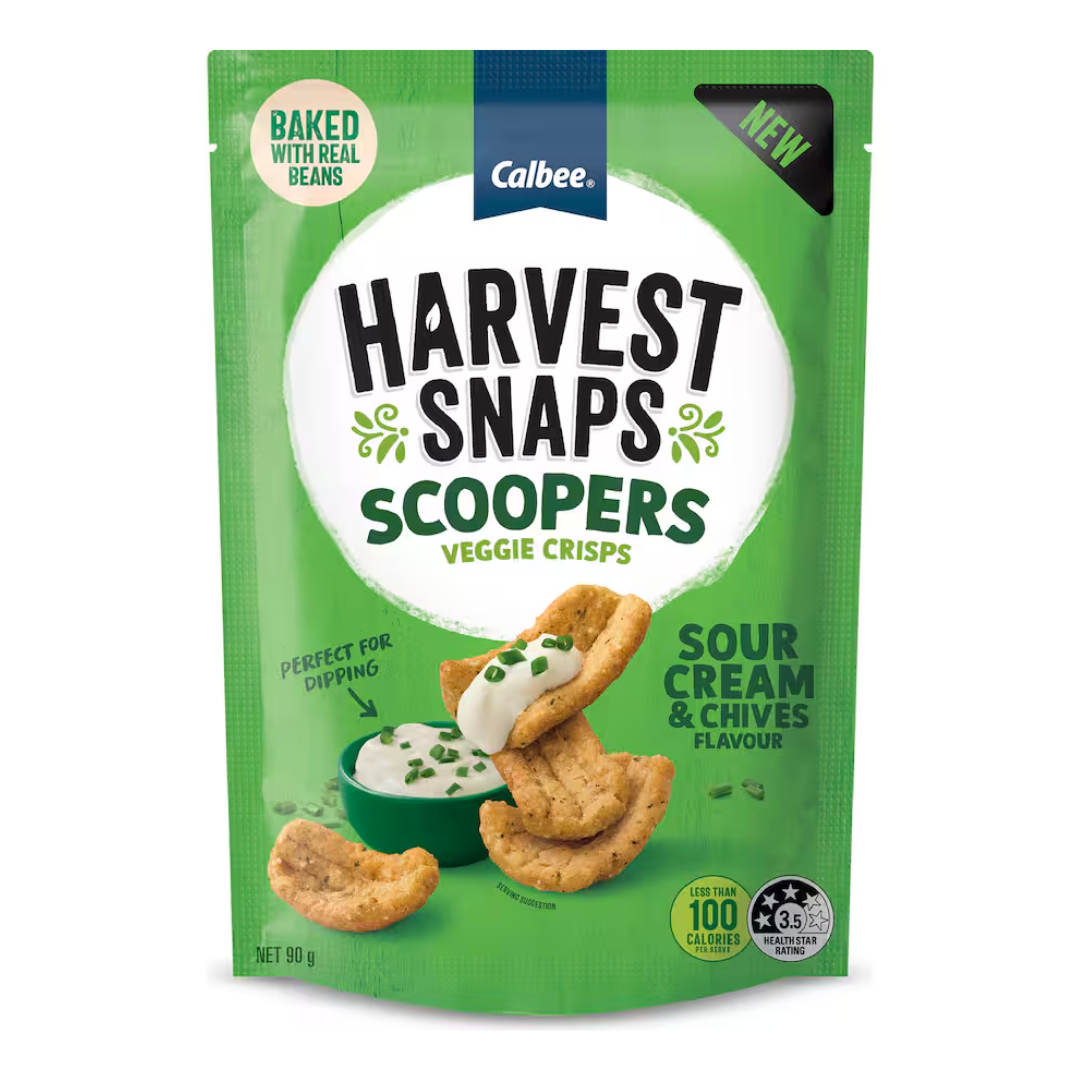 Harvest Snaps Scoopers Veggie Crips Sour Cream & Chives 90g