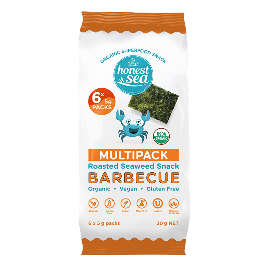 Honest Seaweed Snack - BBQ Multipack 6x5g
