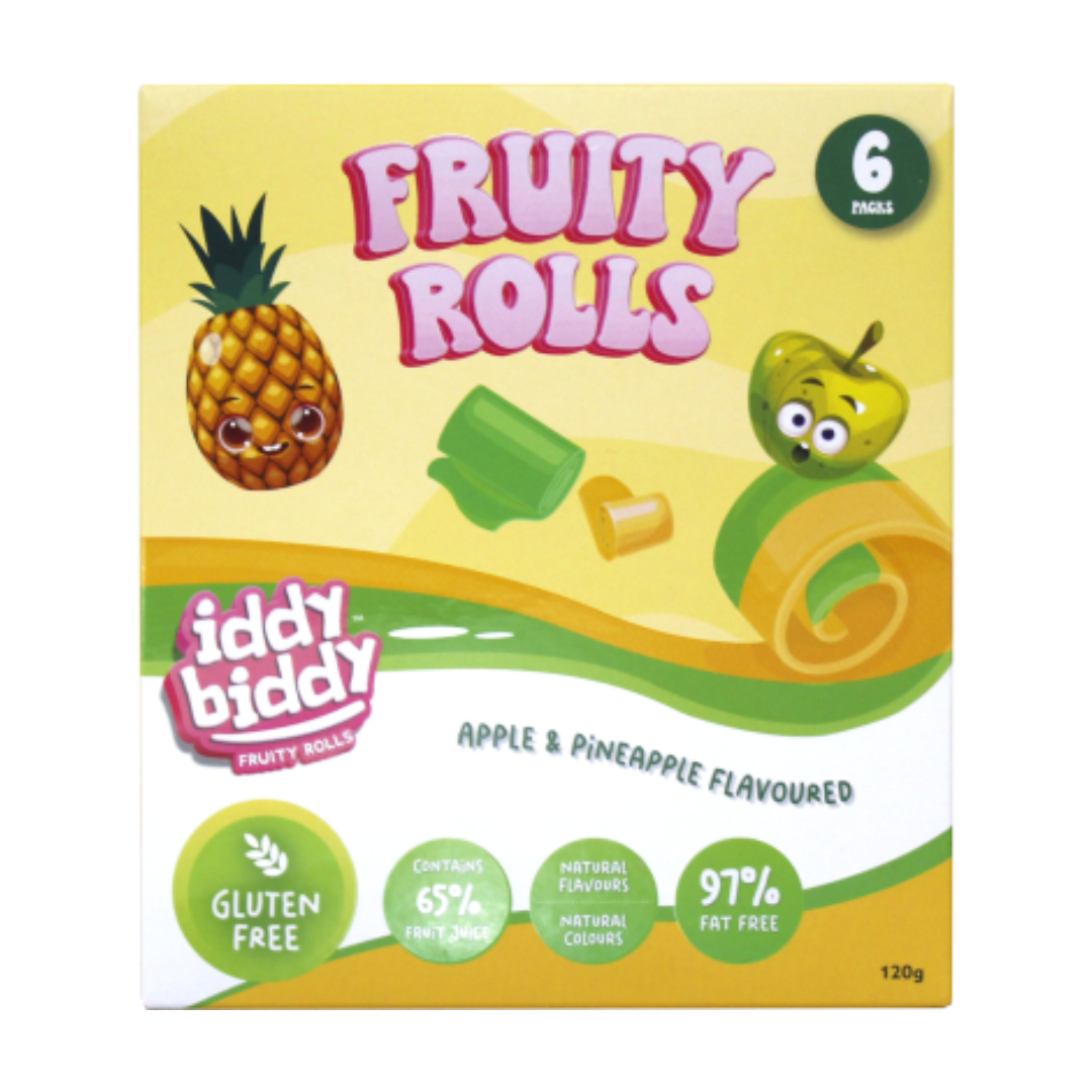 Iddy Biddy Fruity Rolls Apple & Pineapple Fruity Rolls 6 x 20g