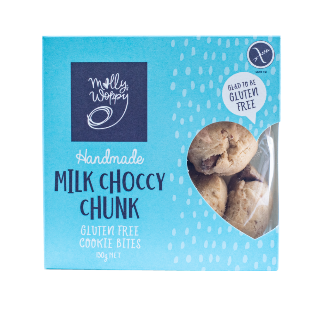 Molly Woppy Milk Choccy Chunk Cookie Bites 130g - SHORTED DATE 29/8