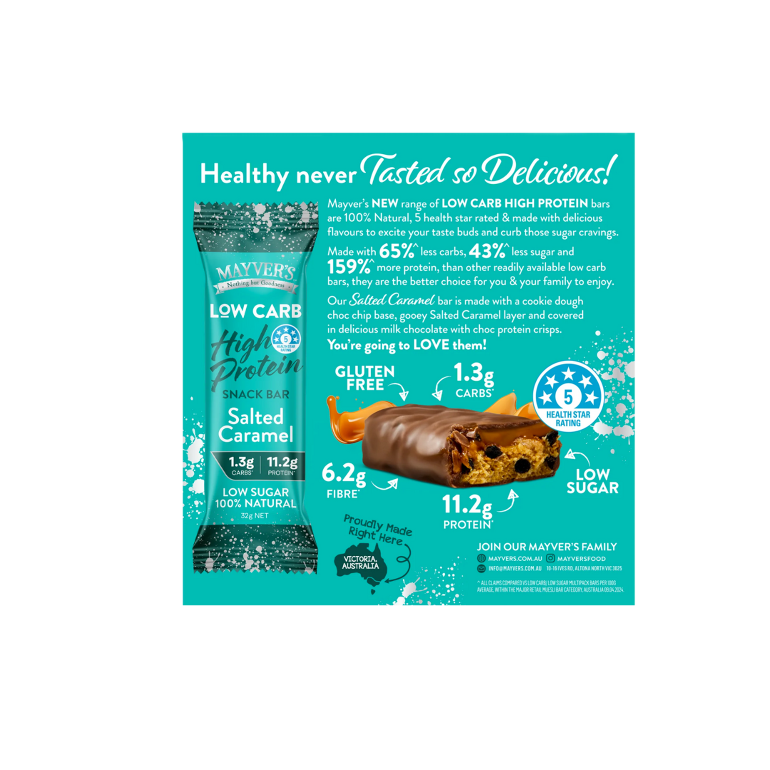 Mayver's Low Carb High Protein Salted Caramel Bar 32g