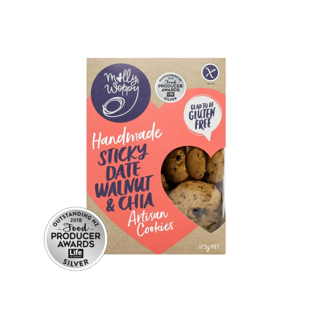 Molly Woppy Sticky Date Walnut & Chia Cookies 175g