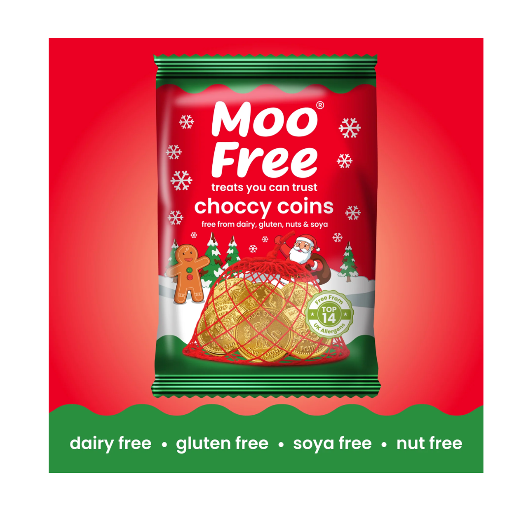 Moo Free Christmas Choccy Coins 49g - LIMITED RELEASE - COMING SOON