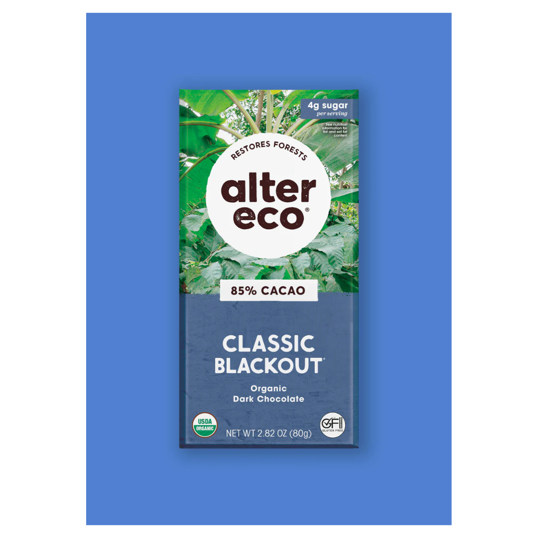 Alter Eco Organic Chocolate Bar Classic Blackout 85% Cacao 80g
