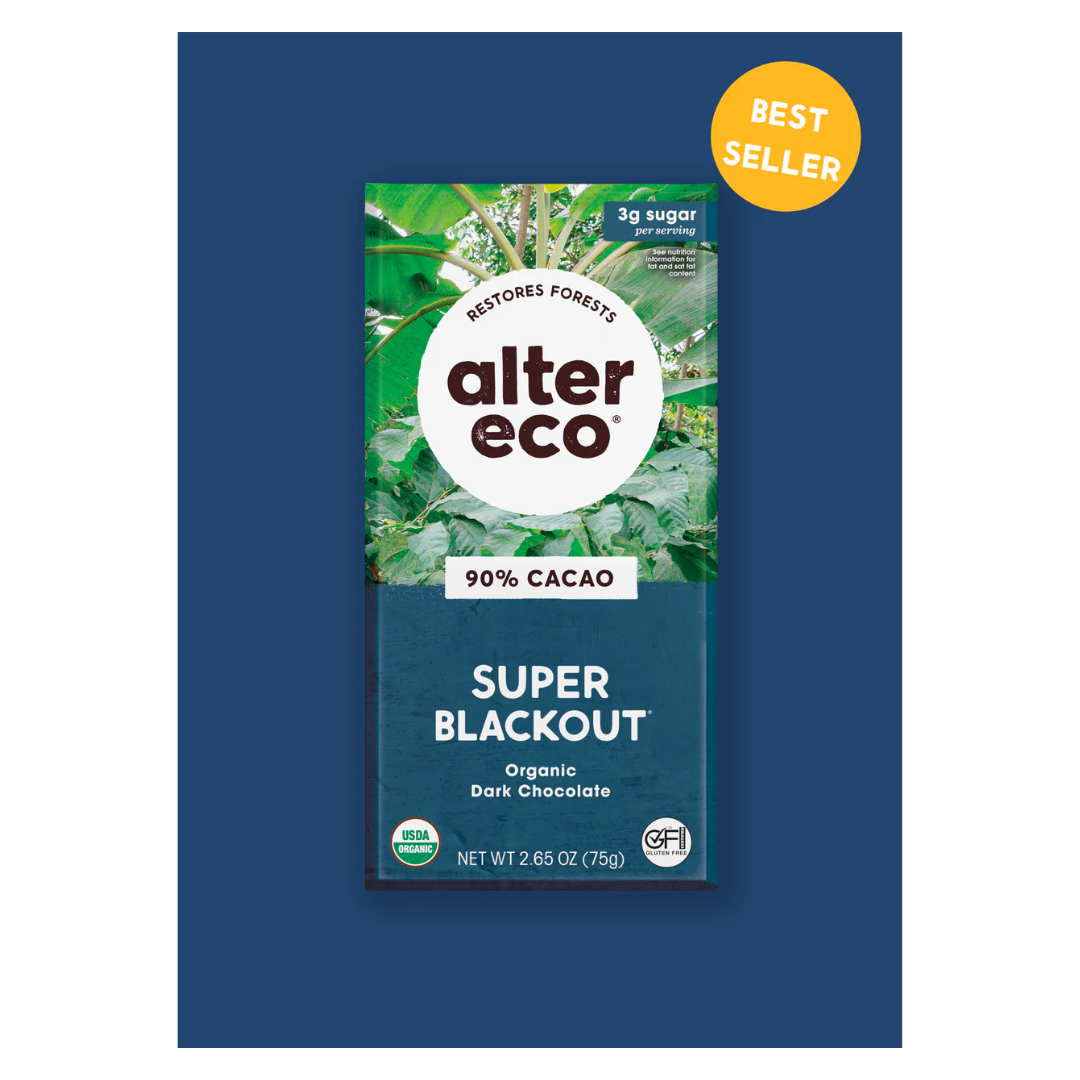 Alter Eco Organic Chocolate Bar Super Blackout 90% Cacao 75g