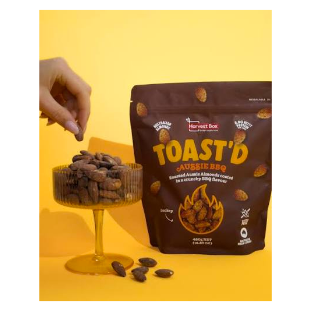 Harvest Box Toast'D Auusie BBQ Almonds 450g