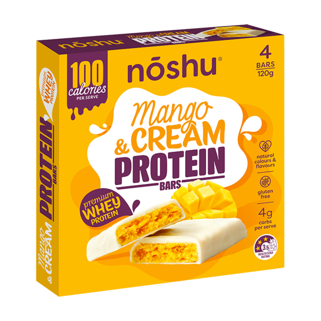 Noshu Protein Bars Mango & Cream 4 pack 120g
