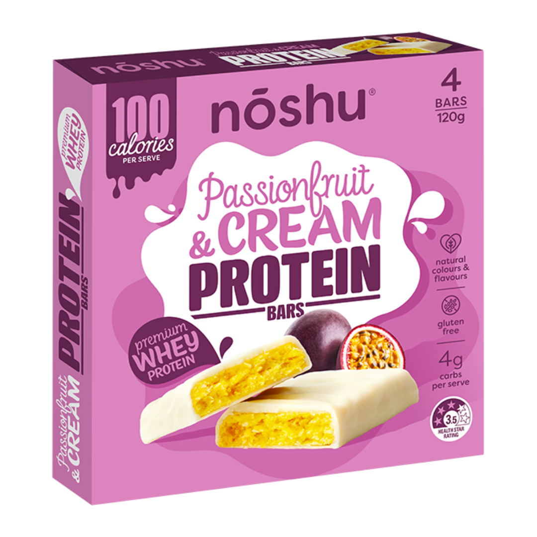 Noshu Protein Bars Passionfruit & Cream 4 pack 120g