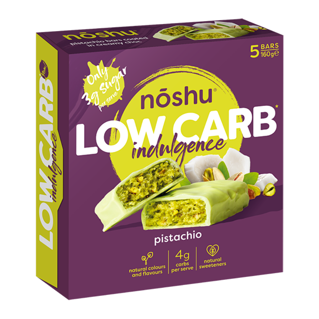 Noshu Low Carb Indulgence Pistachio Bars 5pk 160g