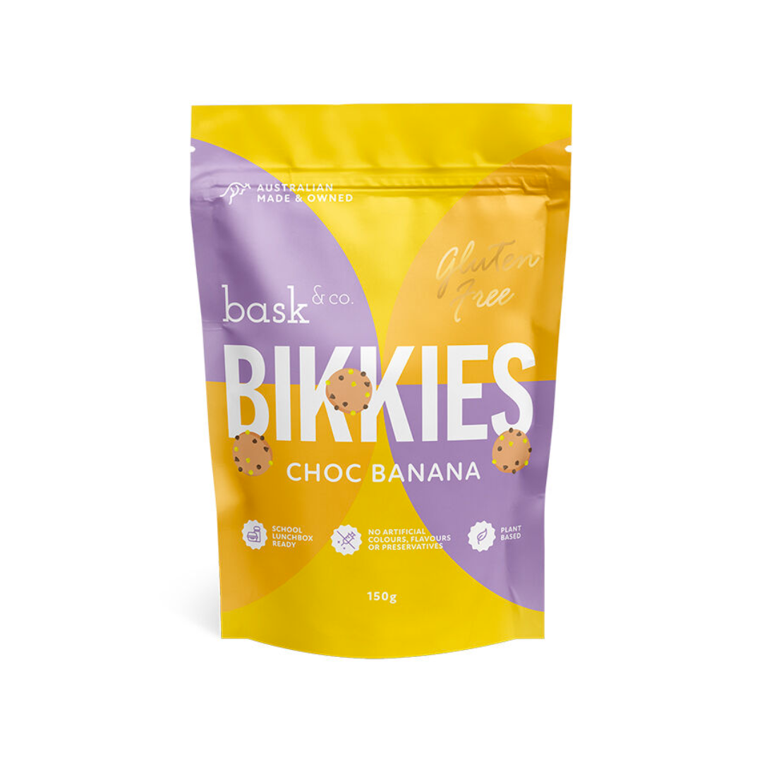 Bask & Co Gluten Free Bikkies - Choc Banana 150g