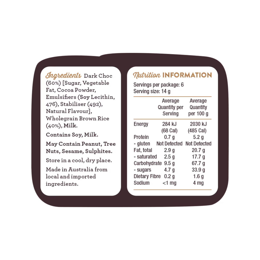 Table of Plenty Dark Choc Topped Mini Rice Cakes 84g Snack Pack
