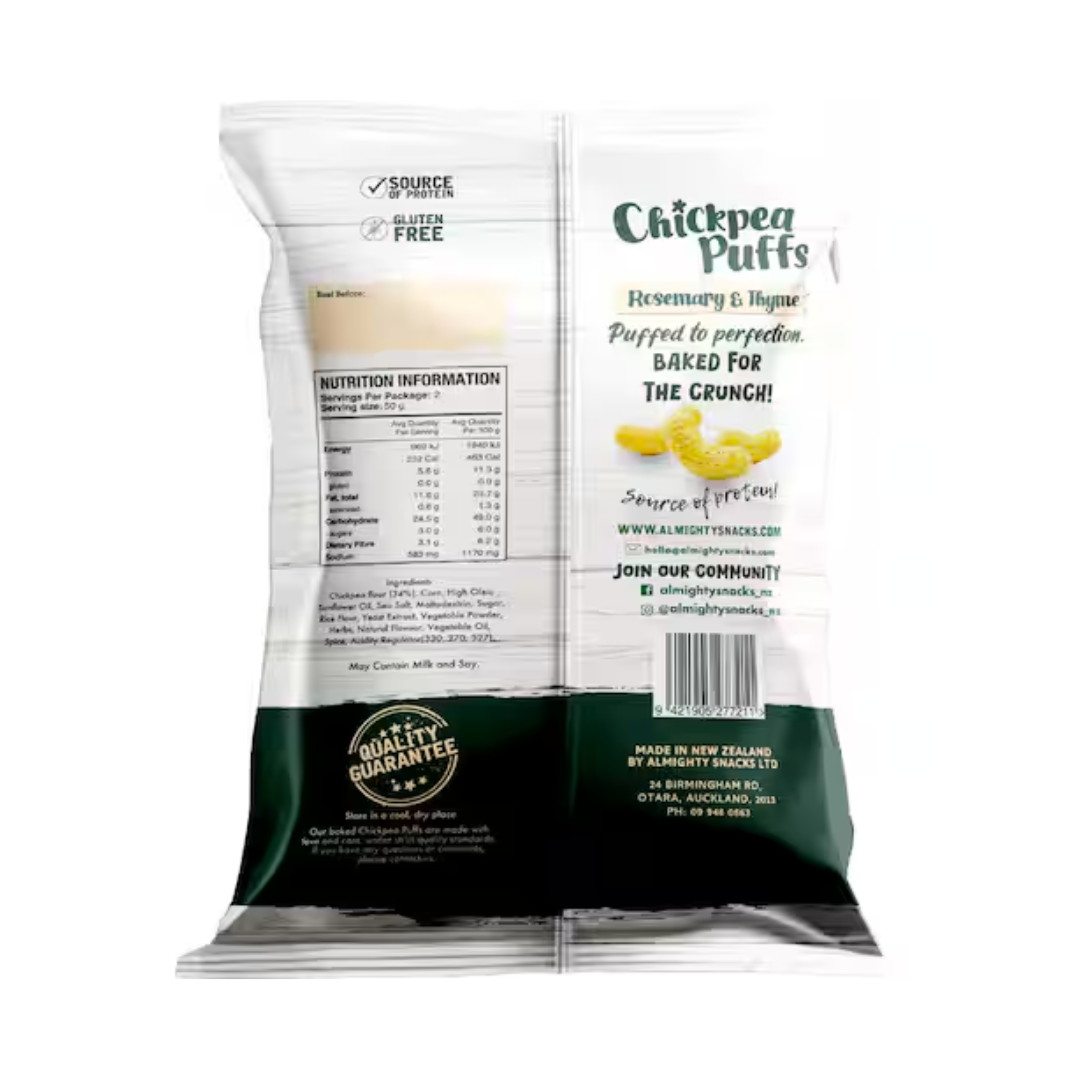 Chickpea Puffs Rosemary & Thyme 100g