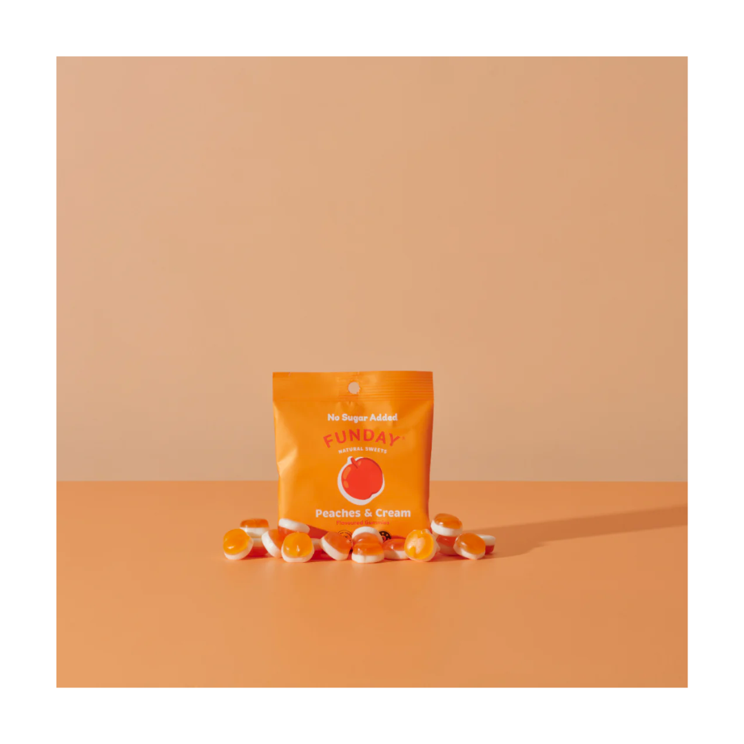 Funday Peaches & Cream Flavoured Gummies 50g