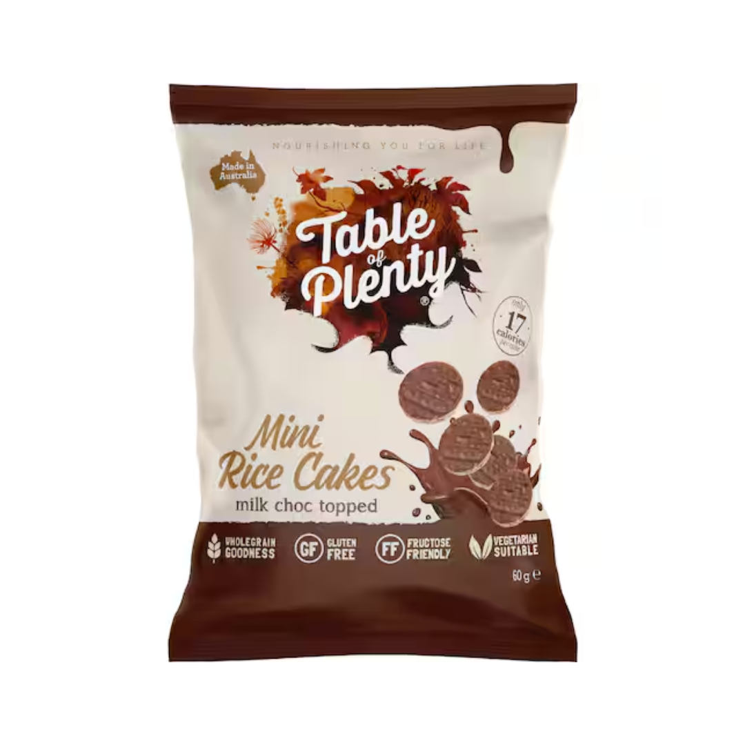 Table of Plenty Milk Choc Topped Mini Rice Cakes 60g Share Pack