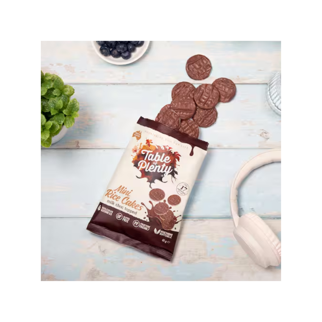 Table of Plenty Milk Choc Topped Mini Rice Cakes 60g Share Pack