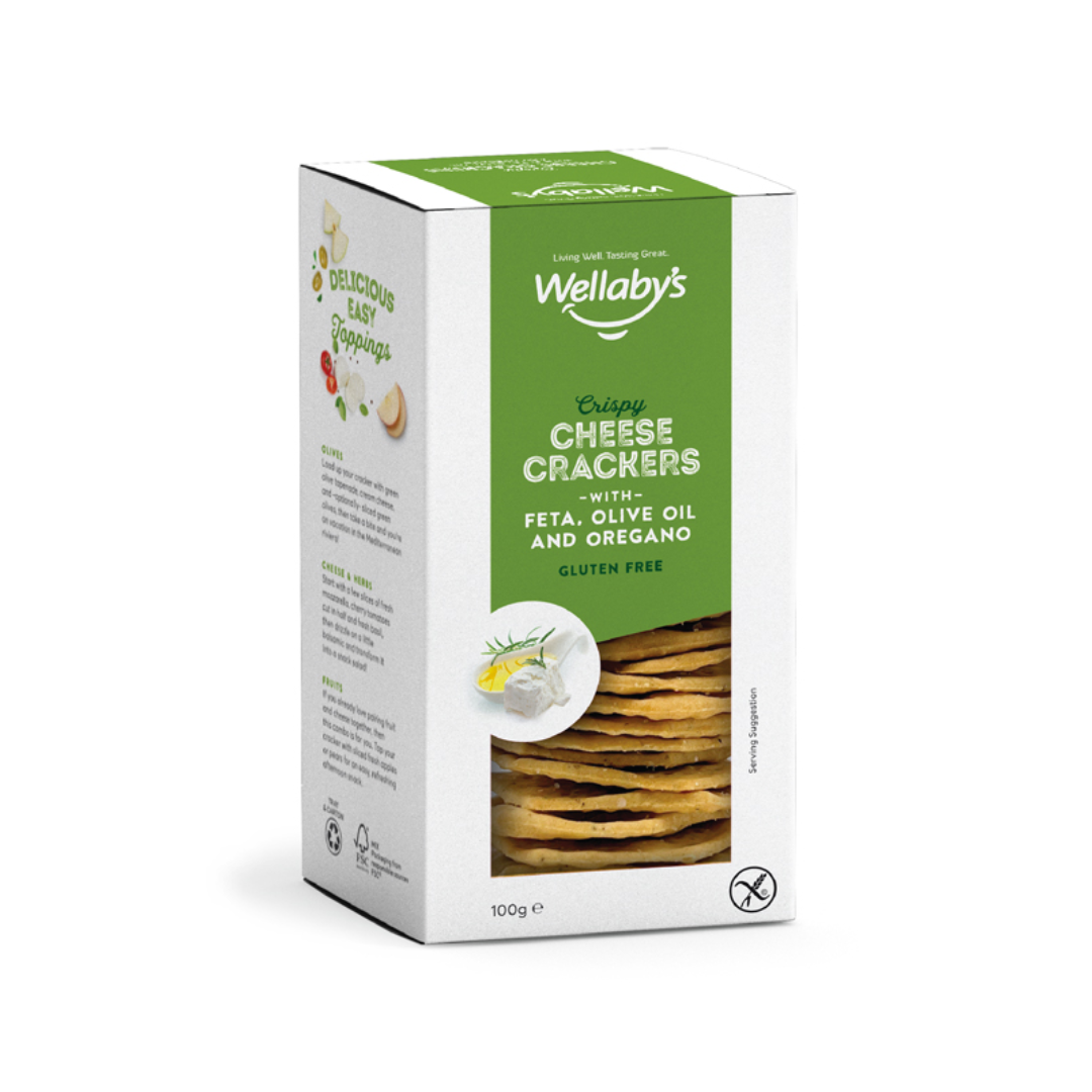 Wellaby's Crispy Cheese Crackers with Feta, Olive Oil & Oregano 100g