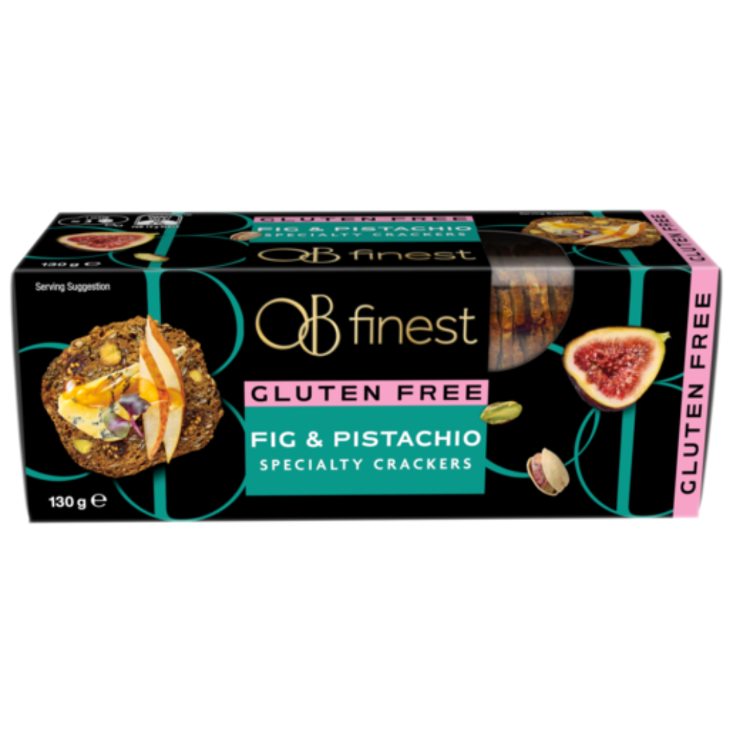 OB Finest 3 Seed Crisps Fig & Pistachio 130G