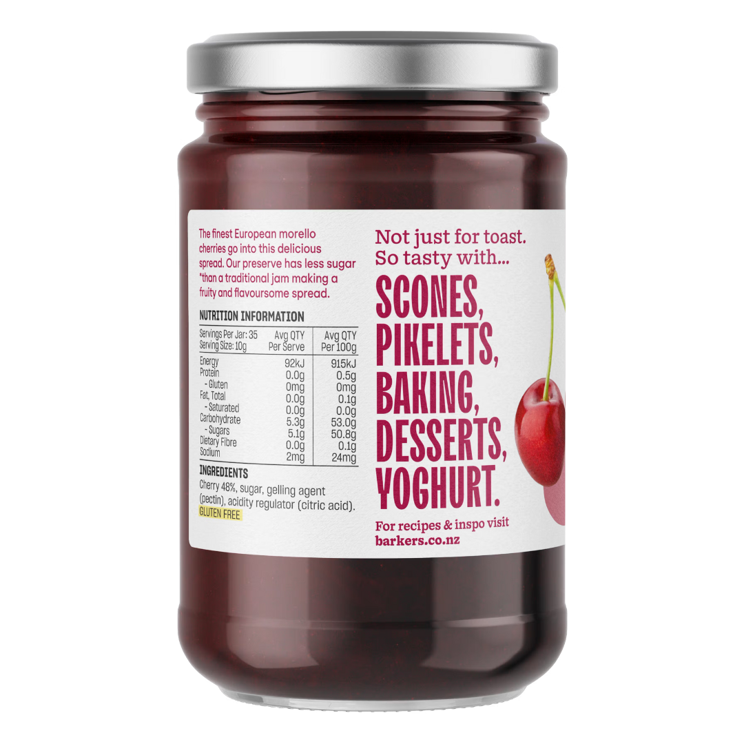 Barkers Fruit Preserve Morello Cherry 350g