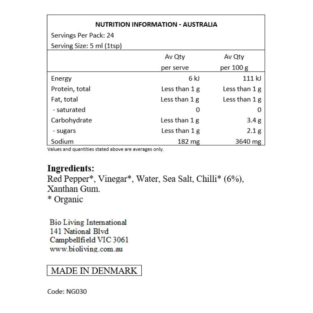 Northern Greens Organic Liquid Herbs - Chilli 120ml - Bulk Buy Available