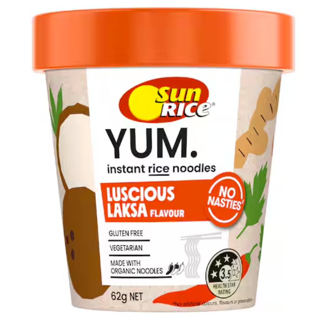 Sunrice Yum Instant Rice Noodles Cup - Luscious Laksa 62g