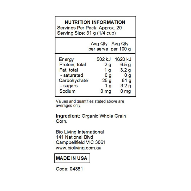 Bob's Red Mill Organic Corn Flour 624g - Bulk Buy Discount Available