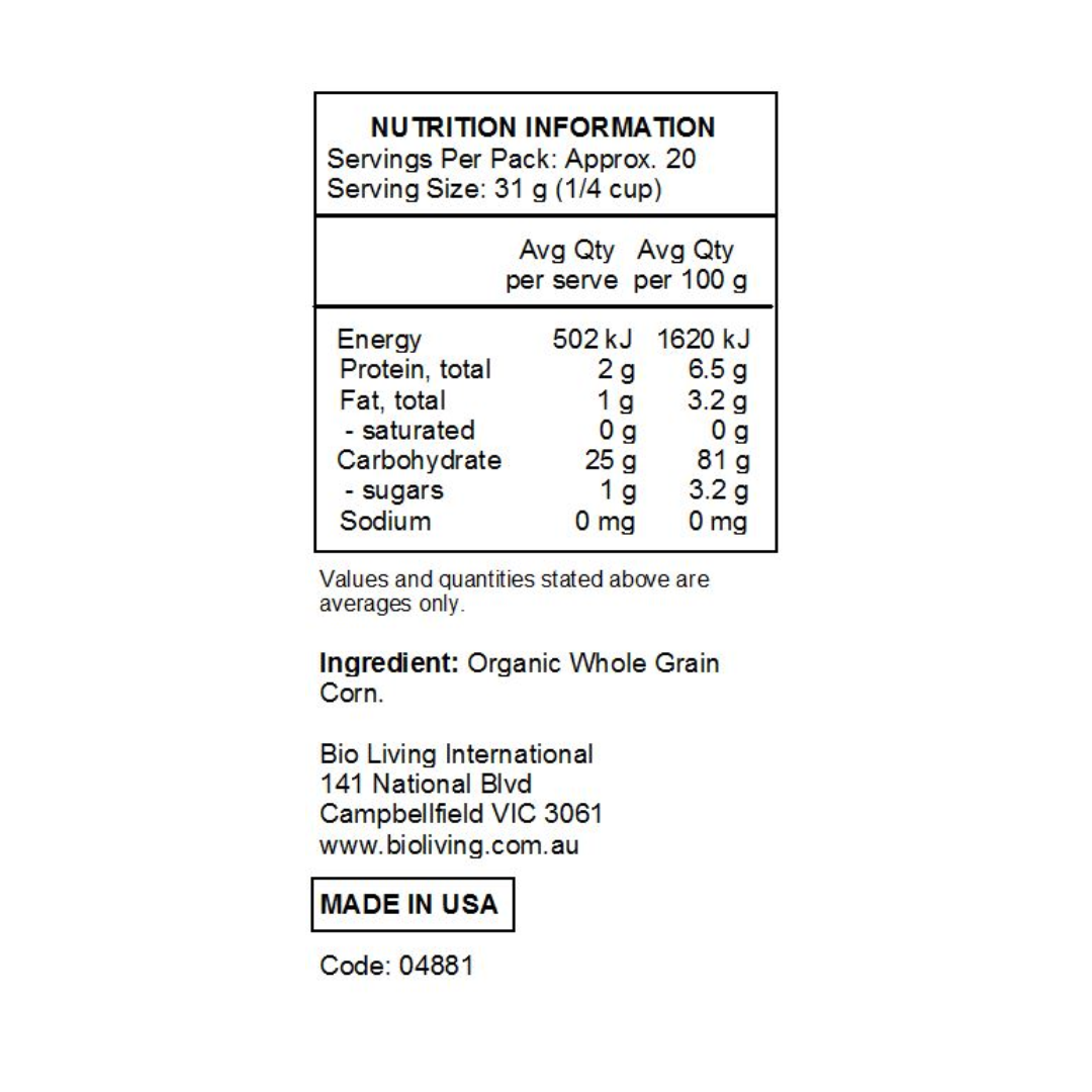 Bob's Red Mill Organic Corn Flour 624g - Bulk Buy Discount Available