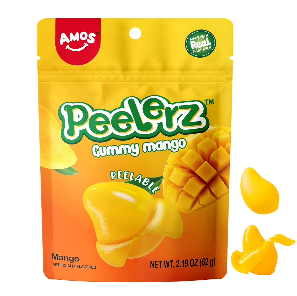 Amos Peelerz Assorted Fruit Peelable Gummy Candy 350g