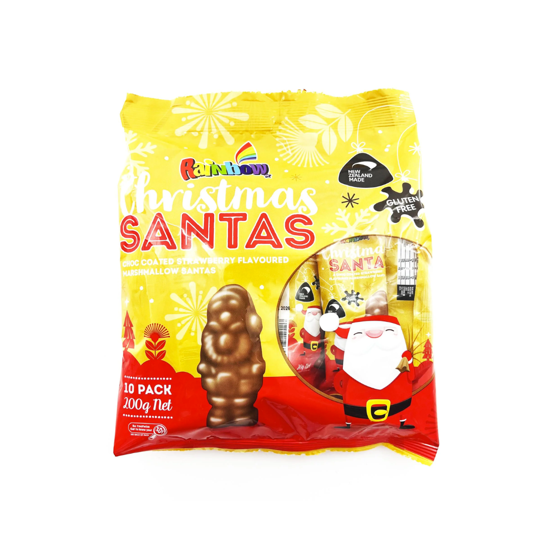 Rainbow Christmas Santas 200g 10pk