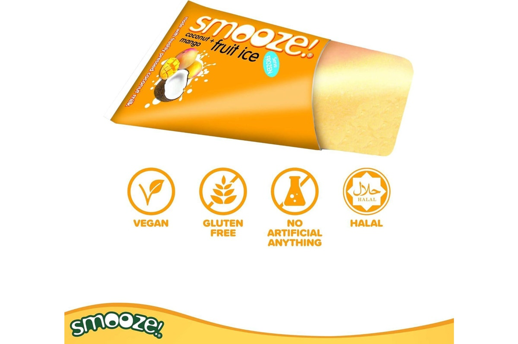 Smooze! Fruit Ice – Coconut and Mango 65g Pack of 24