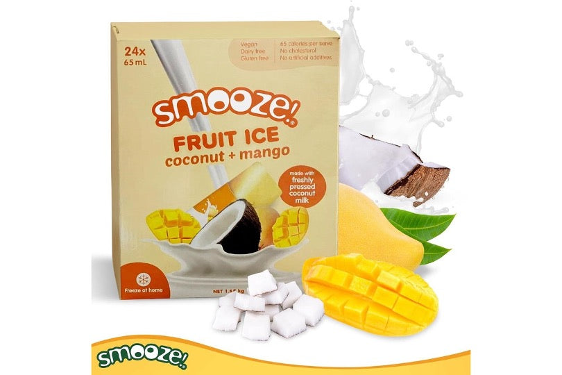 Smooze! Fruit Ice – Coconut and Mango 65g Pack of 24