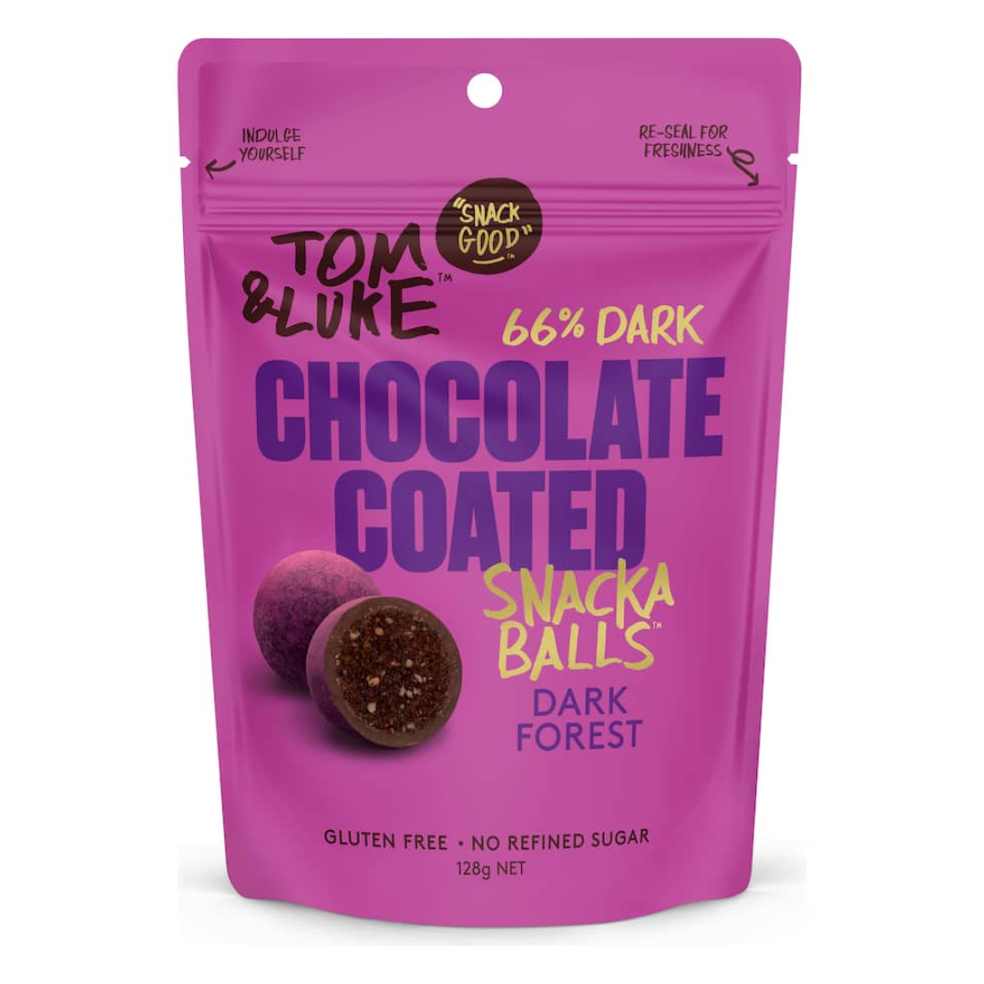 Tom & Luke Snack Balls Choc Coated Dark Forest 128g