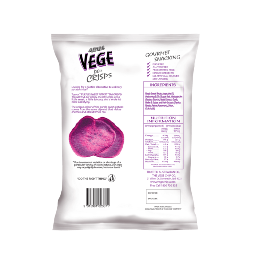 Vege Deli Crisps Purple Sweet Potato Rosemary & Garlic 100g